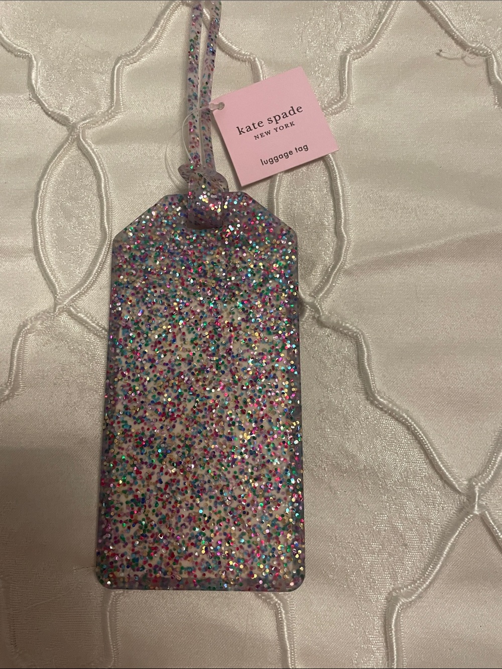 kate spade Multicolor Glitter Luggage Tag